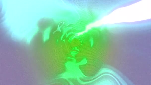 红色和绿色的浓密液体 在动画中 隧道中的霓虹灯闪烁着不同方向的扭曲 高质量的4K镜头 — 图库视频影像