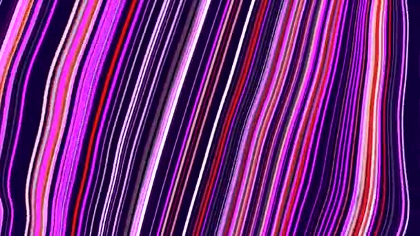 Fondo Púrpura Motion Colored Delgadas Líneas Que Brillan Con Luz — Vídeos de Stock