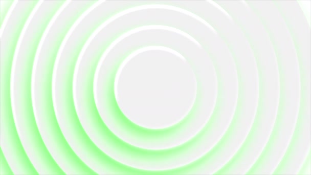 Абстрактная Визуализация Интерфейса Приложения Звукового Эквалайзера Движение Вращающиеся Радиальные Кольца — стоковое видео