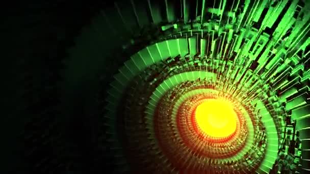 Ciencia Ficción Alta Tecnología Spinning Elementos Fondo Diseño Turbina Giratoria — Vídeos de Stock