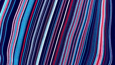 Paralel çizgilerin renkli kumaşları hareket ediyor. Hareket. Çizgili tuvalin soyut dalgalı hareketi