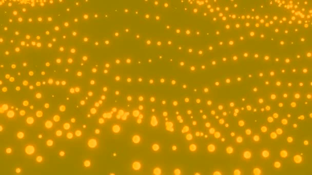 Data Field Universe Technology Particles Design Waves Tiny Glowing Dots — Stock Video