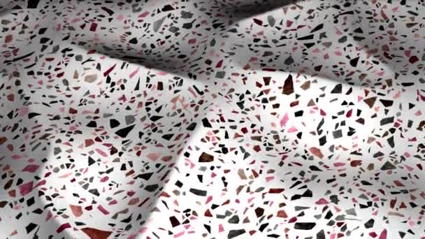 Tejido Blanco Ondulado Abstracto Decorado Con Diminutas Partículas Moción Material — Vídeo de stock