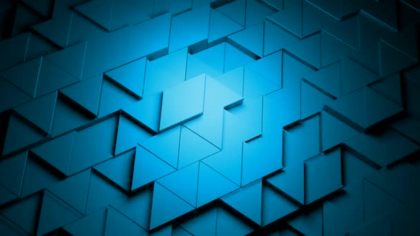 Fialové Modré Trojúhelníky Design Small Části Mozaiky Lámání Různých Směrech — Stock video