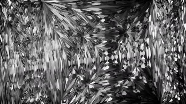 Superfície Vidro Movimento Caleidoscópica Mosaicos Fractais Desenho Partículas Reflexivas Vidro — Vídeo de Stock