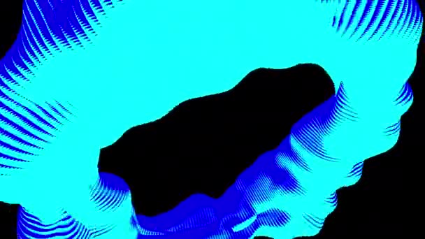 Ogromna Neonowa Niebieska Chmura Design Czarne Tło Którym Niebieski Pierścień — Wideo stockowe
