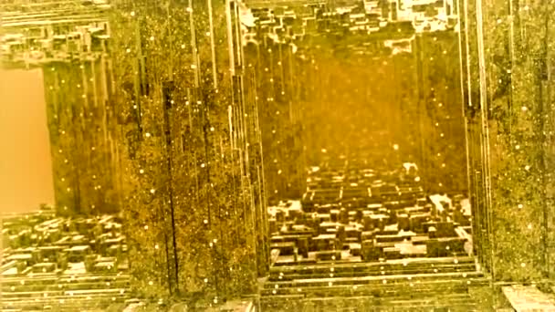 Гіпнотичний Тунель Лабіринті Рух Занурення Просторі Квадратного Лабіринту Переходами Багаторівневий — стокове відео