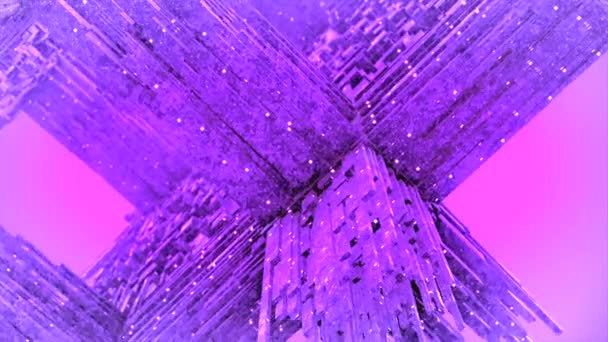 Гіпнотичний Тунель Лабіринті Рух Занурення Просторі Квадратного Лабіринту Переходами Багаторівневий — стокове відео