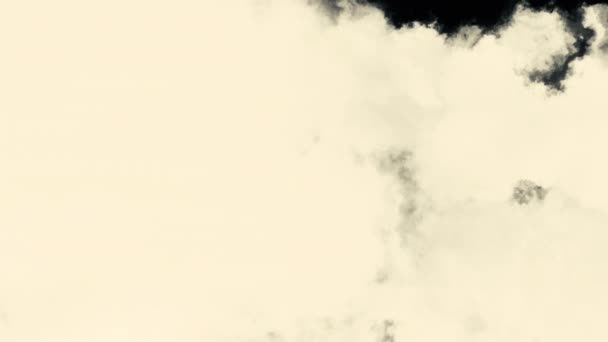 Анимация Облаков Черном Фоне Движение Движение Через Белые Облака Черном — стоковое видео