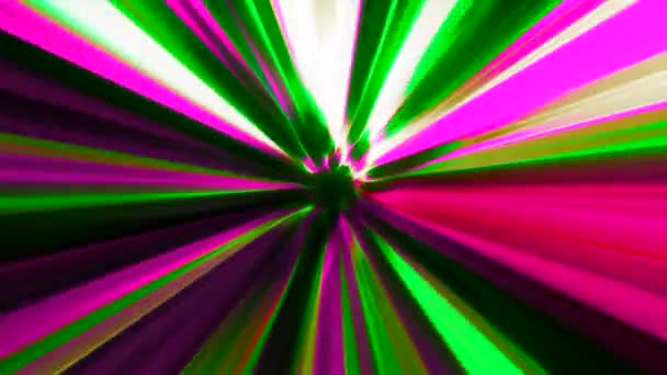 Animation Lumineuse Avec Lumière Verte Rose Motion Tunnel Fermé Dans — Video