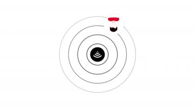 Wifi simgesi insanlar arasında sinyal yayıyor ve sinyal yayıyor. Hareket. Modern teknoloji ve internet kavramı