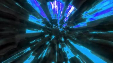 Parlak noktalı döner tünel. Hareket. Renkli noktalar dönüşümlü tünel akışında hareket eder. Parlak parlak noktalar, baş döndürücü tünel akışında titreşir.. 