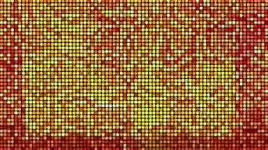 Yanardöner turuncu arka plan. Hareket. Turuncu ve sarı simler soyutlanmış bir çelenk gibi parıldıyor. Yüksek kalite 4k görüntü