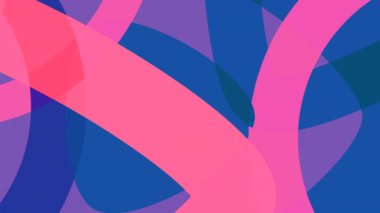 Mavi ve pembe arka plan. Hareket. Soyutlamada ışık kalınlığında üç boyutlu çizgiler. Farklı yönlere doğru yavaşça hareket ediyorlar. Yüksek kalite 4k görüntü