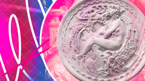 Light Animation Motion White Bas Relief Enveloped Multicolored Lines Bright — Stock Video