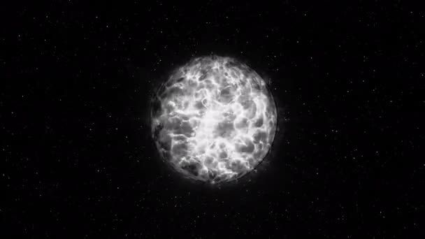 黑色背景 背景中间的一个白色和粉色的魔术球 小星星在它旁边的动画中飞翔 高质量的4K镜头 — 图库视频影像
