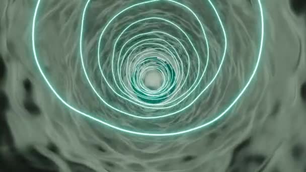 同心环的液体涡旋和催眠运动 流体物质的无限隧道效应 — 图库视频影像