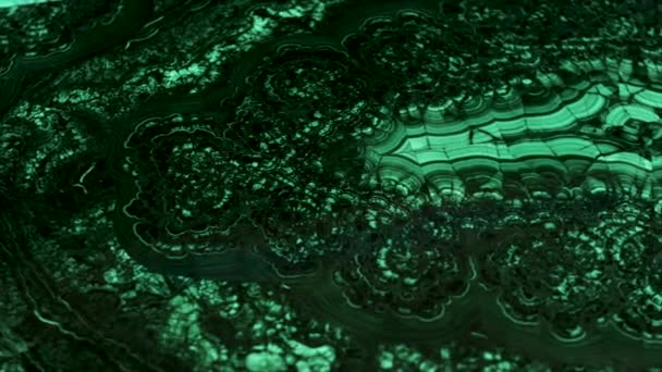 Primo Piano Pietra Malachite Con Bel Modello Naturale Filmati Delle — Video Stock