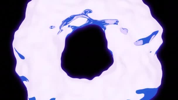 Abstrakcyjny Pierścień Cieczy Falami Projektowanie Pierścień Wody Ruchomych Fal Fal — Wideo stockowe