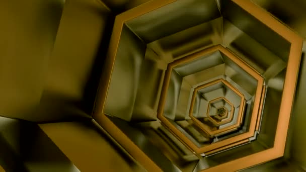 Tunnel Moving Metal Hexagons Design Repeating Hexagons Moving Tunnel Tunnel — Stock Video