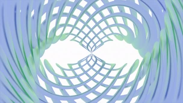 Blauwe Optische Illusie Met Bewegende Strepen Stroomt Geïsoleerd Een Witte — Stockvideo