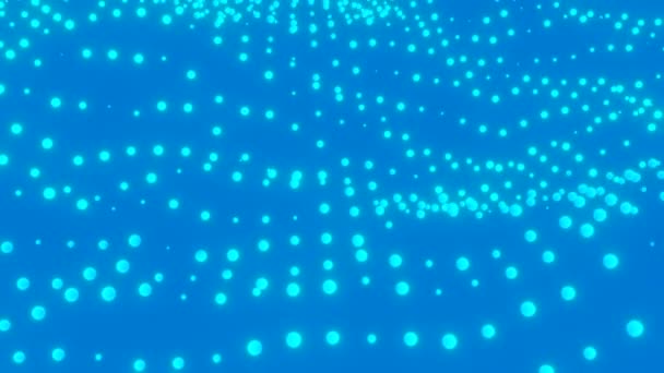 Μπλε Φόντο Σχεδιασμός Λευκοί Γυαλιστεροί Κύκλοι Που Πηδούν Διαφορετικές Πλευρές — Αρχείο Βίντεο