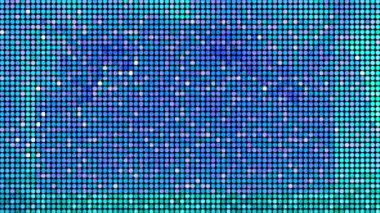 Mavi parıltı. Hareket. Soyutlamada parlayan tüm boşluklar için çelenk şeklinde yapılmış parlak küçük parıltılar. Yüksek kalite 4k görüntü