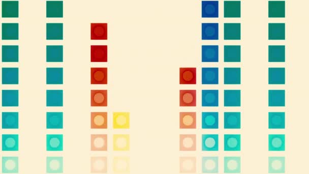 Světlé Pozadí Pestrobarevnými Čtverci Motion Multicolored Malých Čtverců Řadě Běží — Stock video