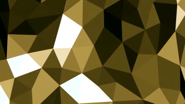 Abstract Gouden Tegels Glinsterende Achtergrond Ontwerp Knipperen Driehoekig Mozaïek Tegels — Stockvideo