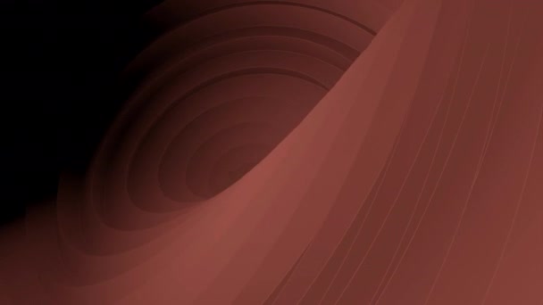 Темно Оранжевий Спіральний Тунель Дизайн Розширення Помаранчевих Ліній Вигнутій Поверхні — стокове відео