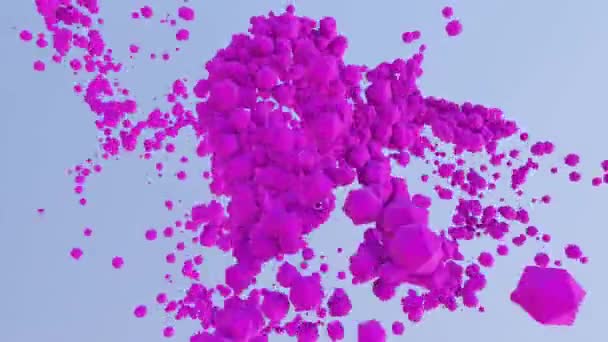 Абстрактний Потік Барвистих Частинок Дизайн Футуристичний Фон Абстрактним Рухом Рожевих — стокове відео