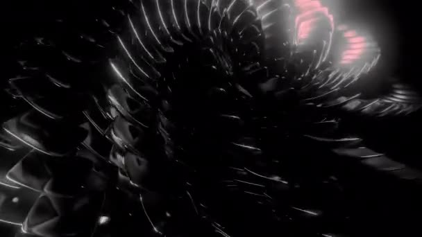 具有多排金属花瓣的抽象机理 快速刀片的锐利运动机械 — 图库视频影像