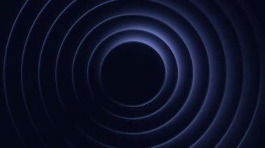 Farklı boyutlarda mavi daireler. Hareket. Farklı boyutlardaki siyah daireler tersten genişleyip büzüşür. Yüksek kalite 4k görüntü