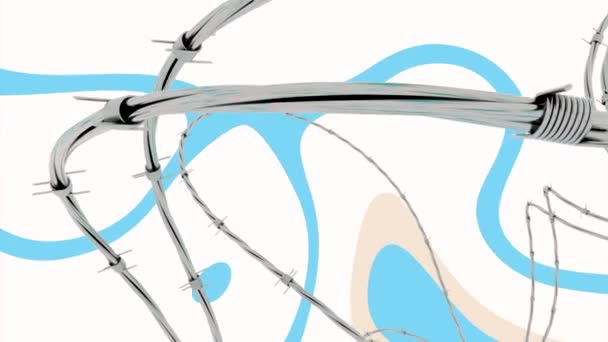 Animação Com Fio Linhas Desenho Fio Com Agulhas Farpadas Fundo — Vídeo de Stock