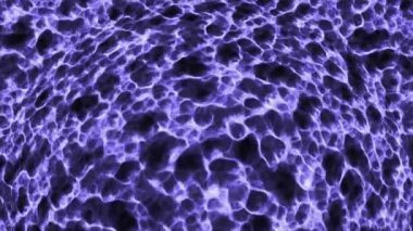 Top ile hareket eden plazma sıvısı. Hareket. Korkunç miktarda sıvı plazma hareket ediyor ve şişiyor. Hareket eden dairesel kütleye sahip sıvı plazmada 3B moleküller. 