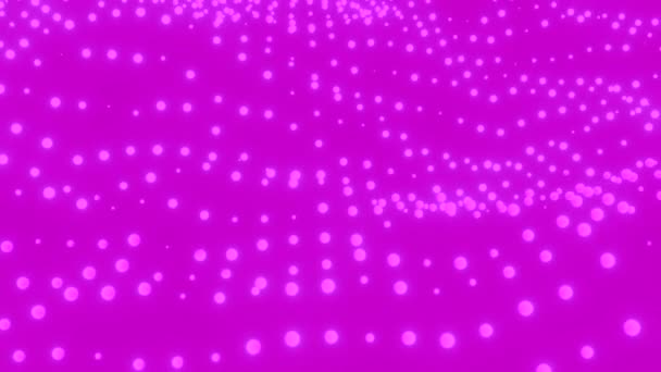 Светящиеся Точки Движутся Волнистыми Потоками Дизайн Анимированный Фон Движущихся Рядов — стоковое видео