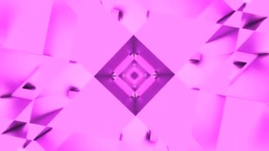 Pembe arka plan. Belirleme. Soyutlamada desenleri değiştiren bir kaleydoskop etkisi. Yüksek kalite 4k görüntü