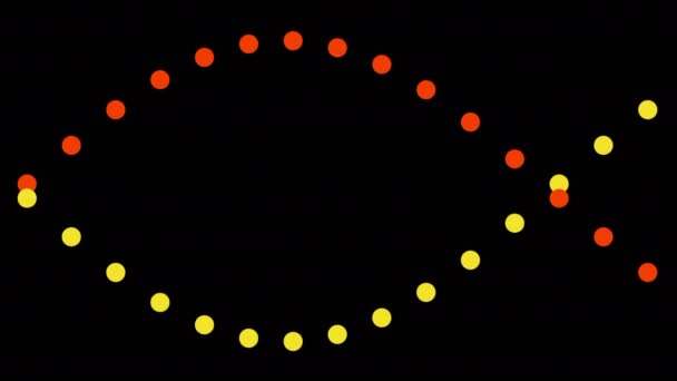 Červené Žluté Tečkované Ohýbací Čáry Vytvářejí Efekt Nekonečna Design Nekonečný — Stock video