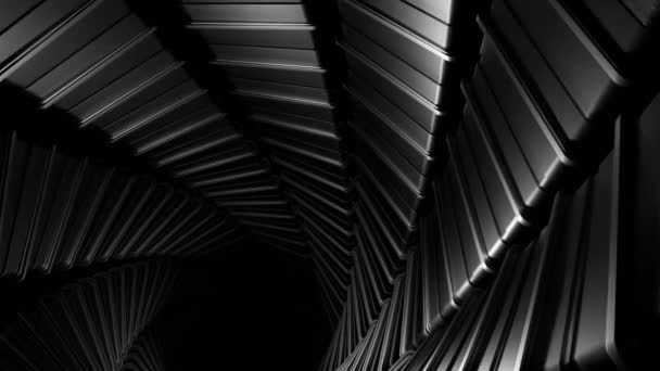 Tunnel Tourbillon Abstrait Noir Blanc Design Texture Monochrome Tournante Cintrée — Video