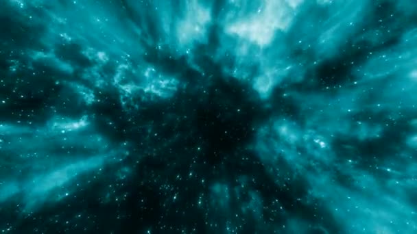 Viajando Través Campos Estelares Espacio Como Una Supernova Estalla Luz — Vídeos de Stock