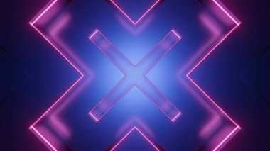 Yayılan mor bir tünelin etkisi. Tasarım. Farklı yönlere doğru hareket eden mor hareketli parçalarla parlak bir soyutlama. Yüksek kalite 4k görüntü