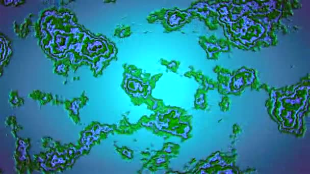 Реалистическая Анимация Имитирующая Вид Через Микроскоп Множеством Микробов Движущихся Синем — стоковое видео