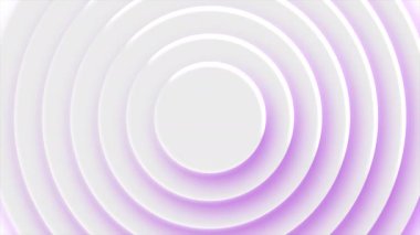 Soyut titreşimli pembe halka arka planı. Hareket. Eşmerkezli daireler tüm ekrana yayılıyor.