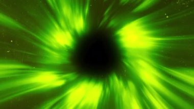 Zamanda ve uzayda solucan deliği, bilim kurguda warp. Hareket. Parlak ışıldayan ışınlar arasında hiper uzayda soyut atlama 