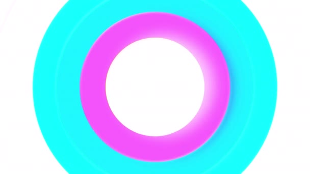 Achtergrond Van Pulserende Gekleurde Ringen Beweging Gekleurde Cirkels Pulseren Langzaam — Stockvideo