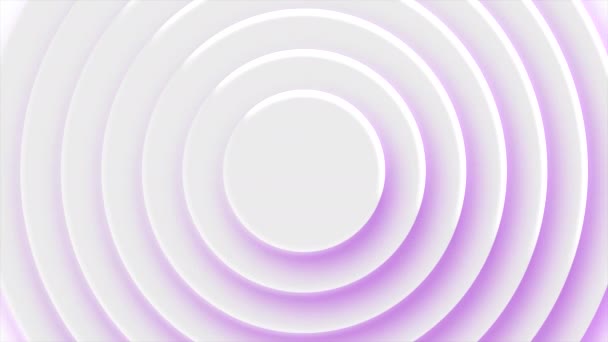 Абстрактные Пульсирующие Розовые Кольца Фон Движение Концентрические Круги Всему Экрану — стоковое видео