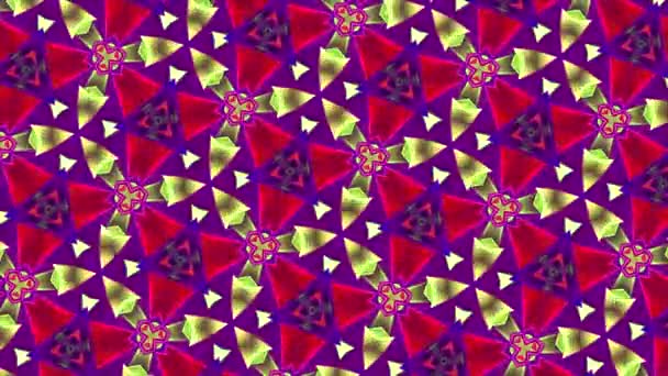Farklı Fraktal Şekillerin Mozaik Desenlerinin Canlandırılmasıyla Soyut Bir Arkaplan Hareket — Stok video