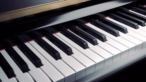 Ιστορικό Κινούμενα Σχέδια Του Παιχνιδιού Στο Πιάνο Synthesizer Ηλεκτρονικό Πιάνο — Αρχείο Βίντεο