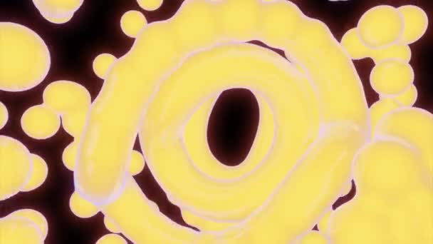 液体分子带着环运动 液体3D分子结合成环状 3D液态分子在迷幻动画中的移动 — 图库视频影像