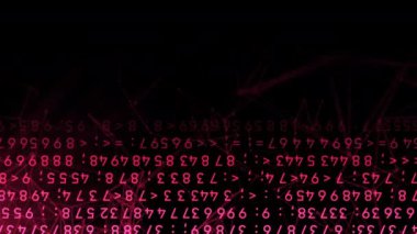 Soyut yanıp sönen ve arkaplanda bağlantılı noktalar ve çizgiler olan sayıları değiştiren. Hareket. Pleksus ve kod